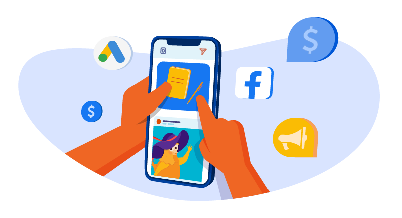 Using social media on a mobile phone
