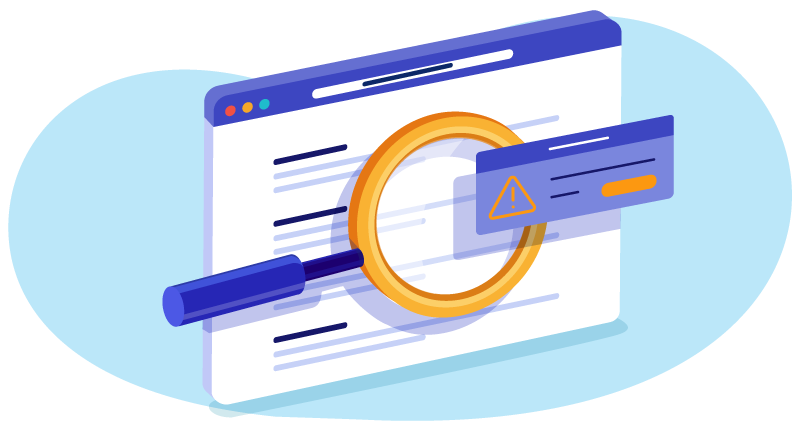 magnifying glass demonstrating a domain monitoring service