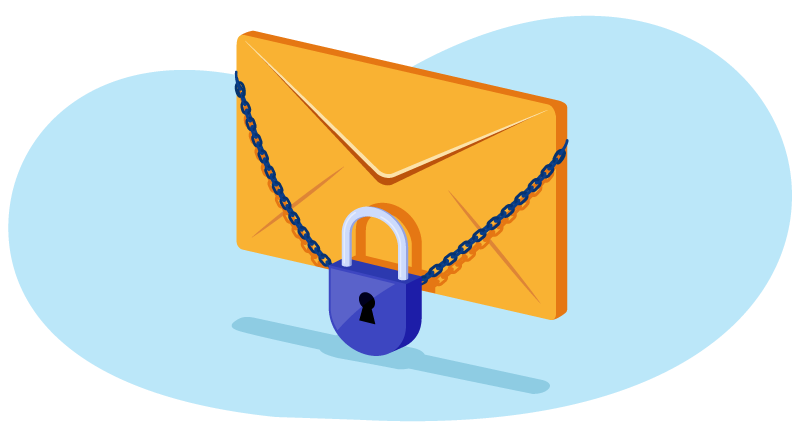 envelope with a padlock for secure email