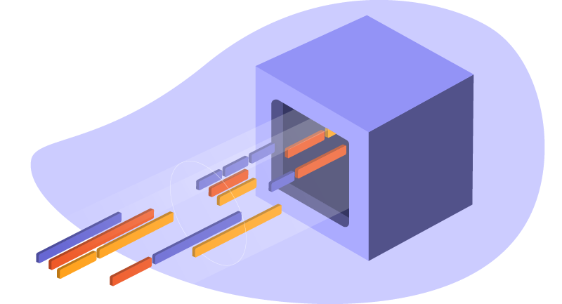 illustration of data going into computer