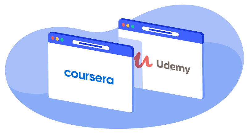 coursera and udemy logos