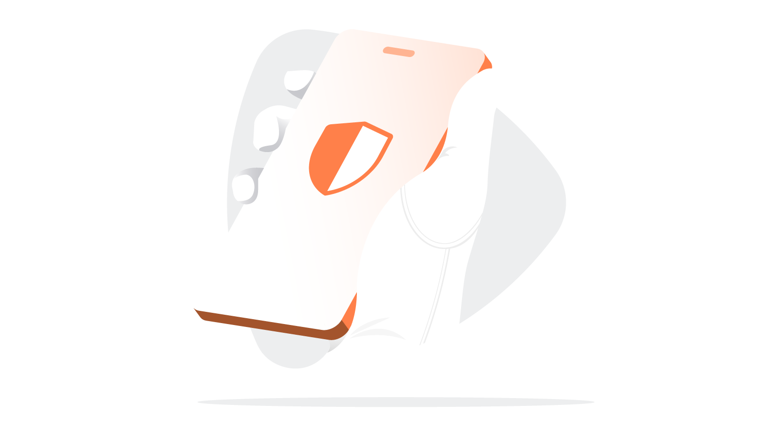 hand holding mobile with VPN