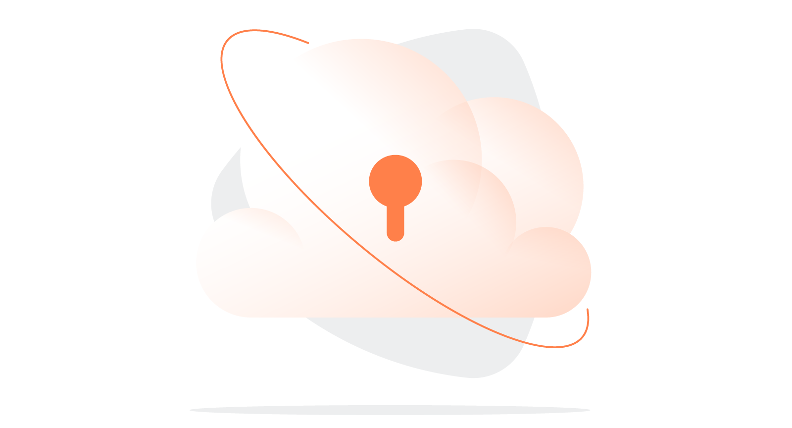 illustration of cloud with keyhole to suggest VPN
