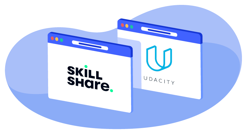 Skillshare and Udacity logos