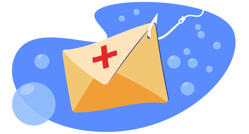 envelope with a fish hook