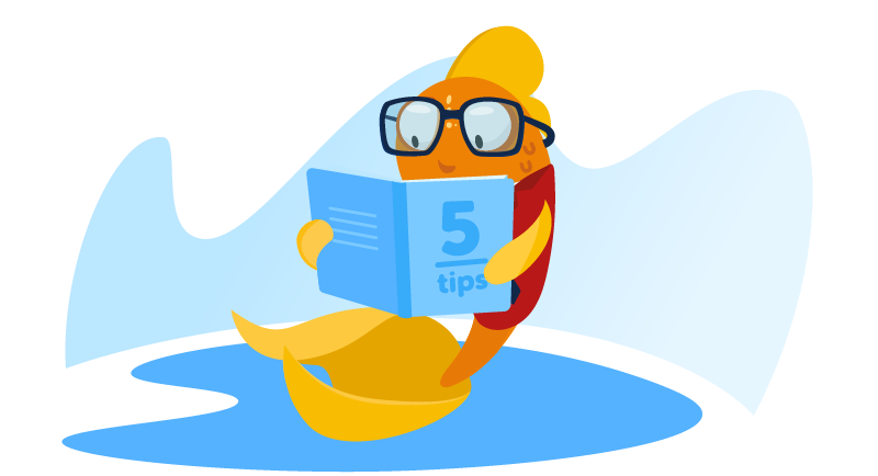 Fish reading 5 tips book