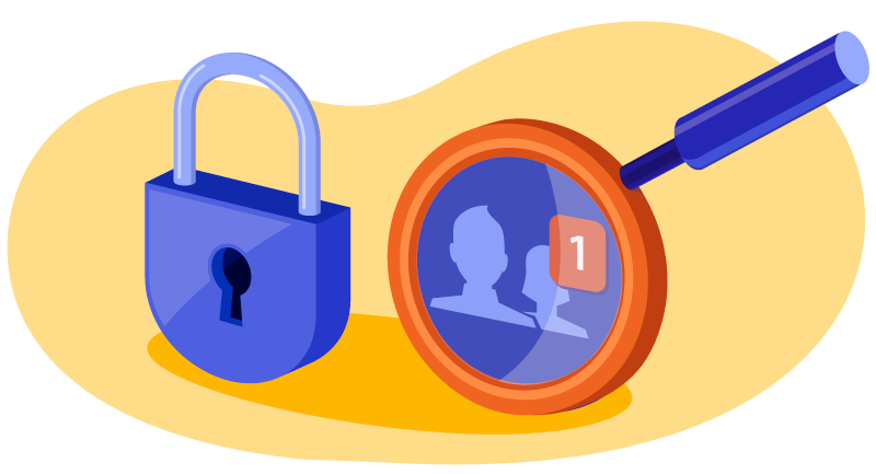 padlock next to friend request