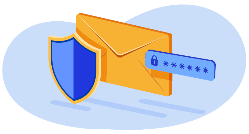 Shield and envelope with password