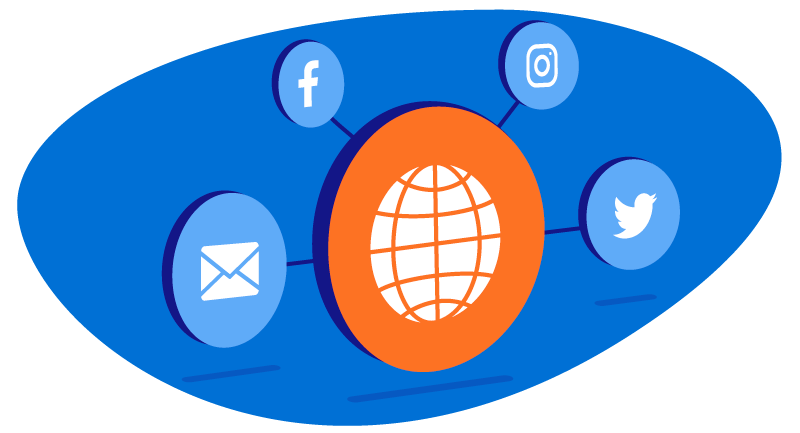globe connecting social media