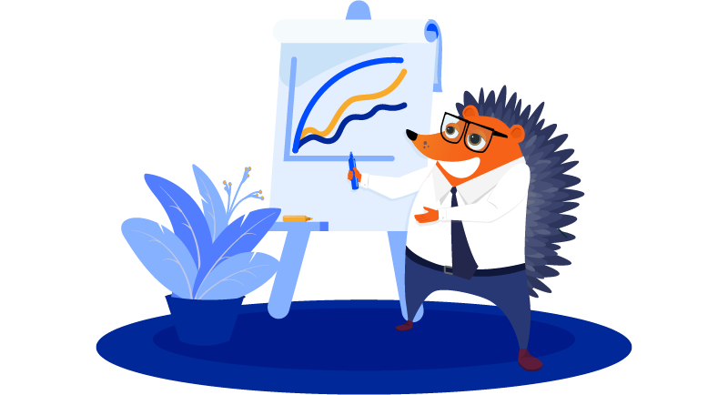 Hedgehog with growth graph