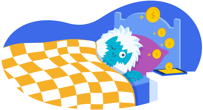 Yeti in bed with one eye open