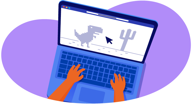 Hedgehog playing Dinosaur Game