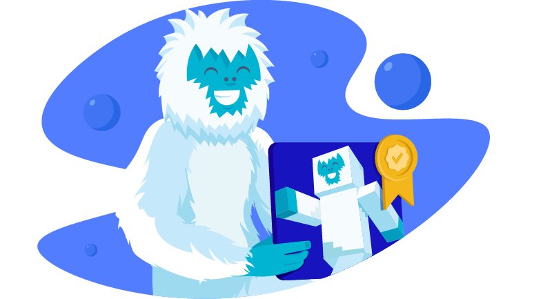 yeti with NFT version of himself
