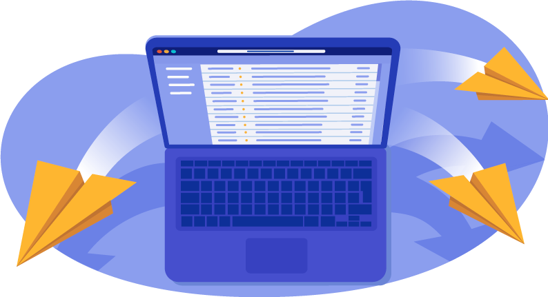 laptop with email newsletter