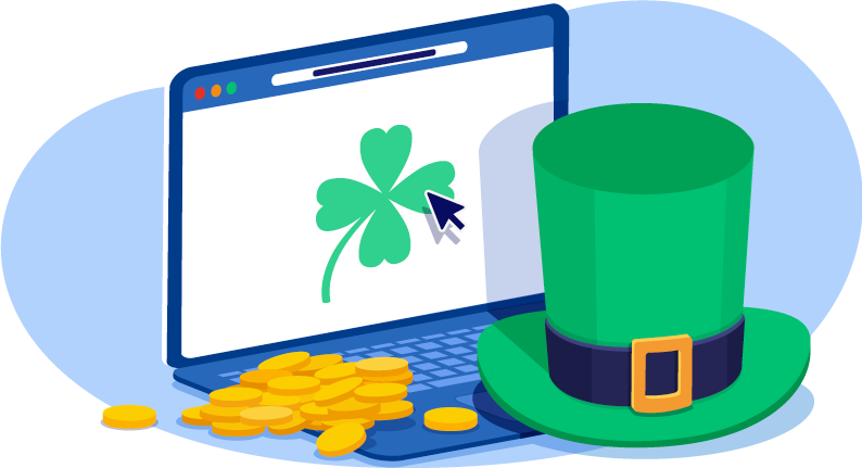St. Patricks Day with hat, shamrock and gold