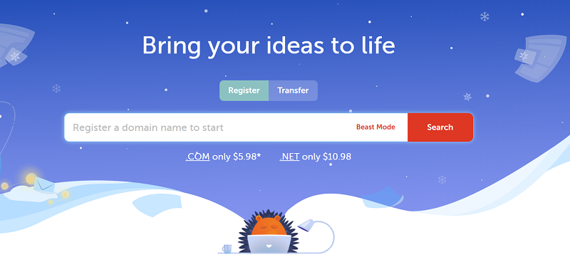 screenshot of Namecheap domain search