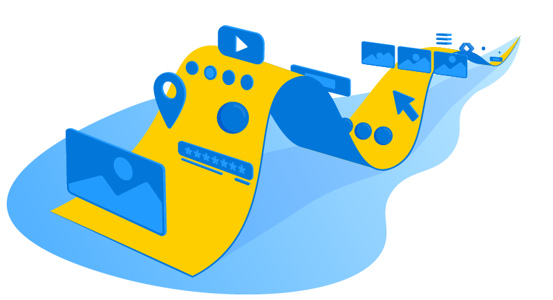illustration of websites with different functionality
