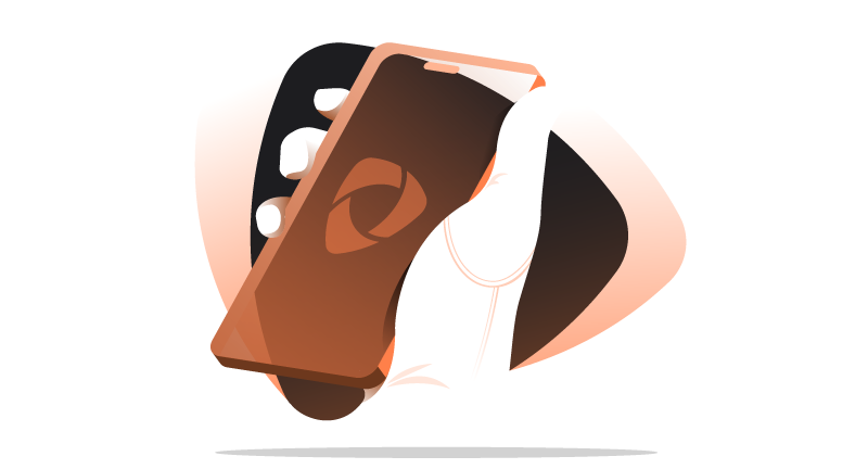 illustration of a mobile device with VPN