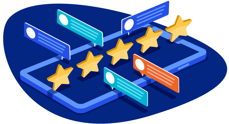 graphic with stars for marketplaces