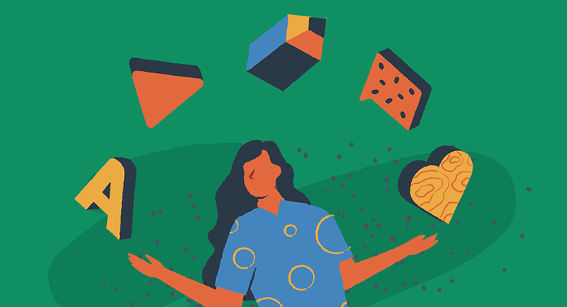 Woman juggling platforms