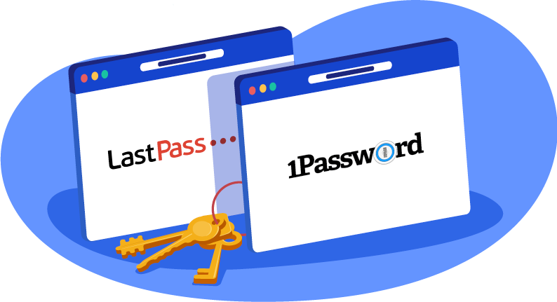 graphic showing different password managers