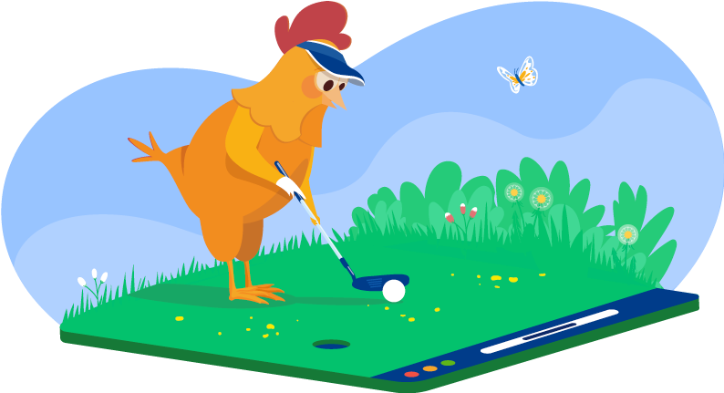 Chicken golfing