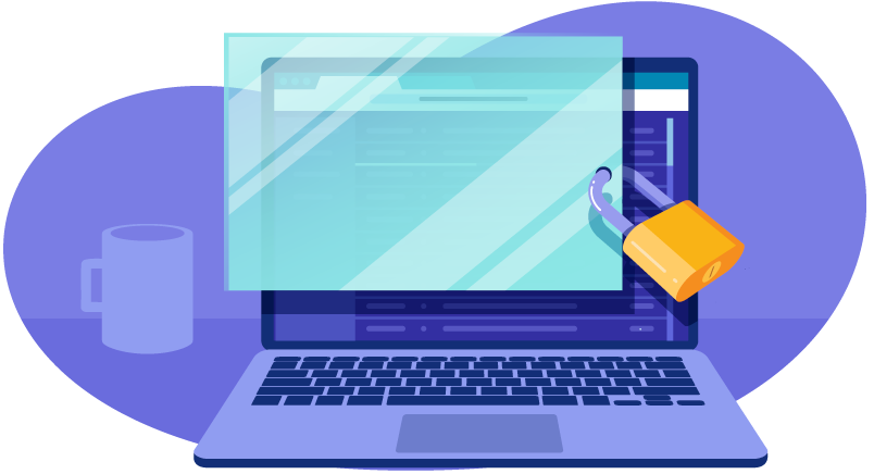 padlock on a laptop screen