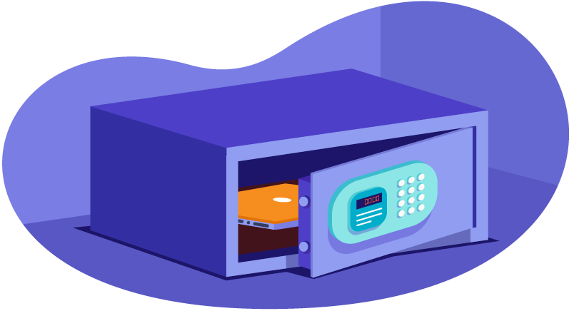 laptop in a safe