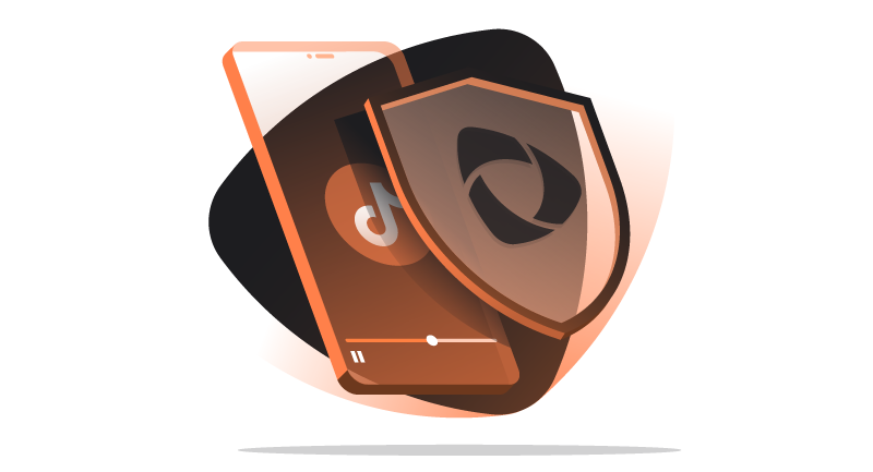 Shield over TikTok on phone