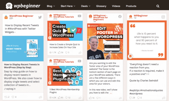 WP Beginner social wall