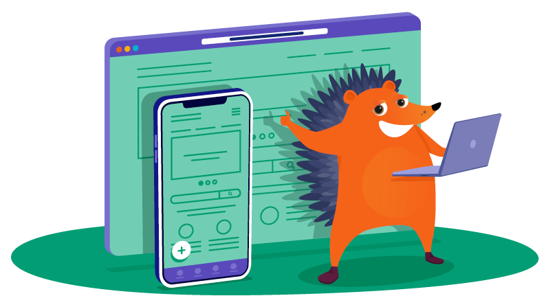 Hedgehog displaying mobile-friendly website