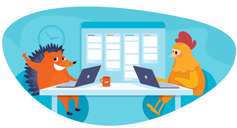 Chicken and Hedgehog collaborating