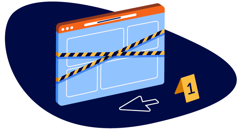 website with crime scene tape