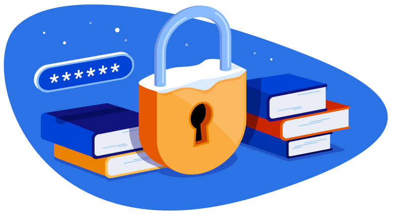 padlock with books