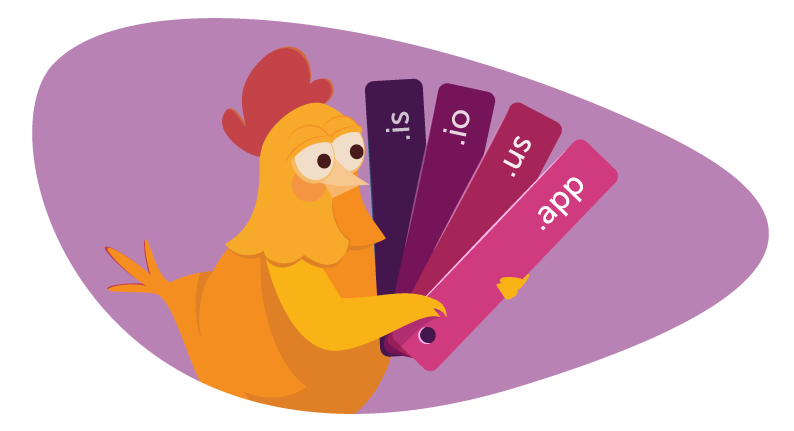 Chicken holding TLDs