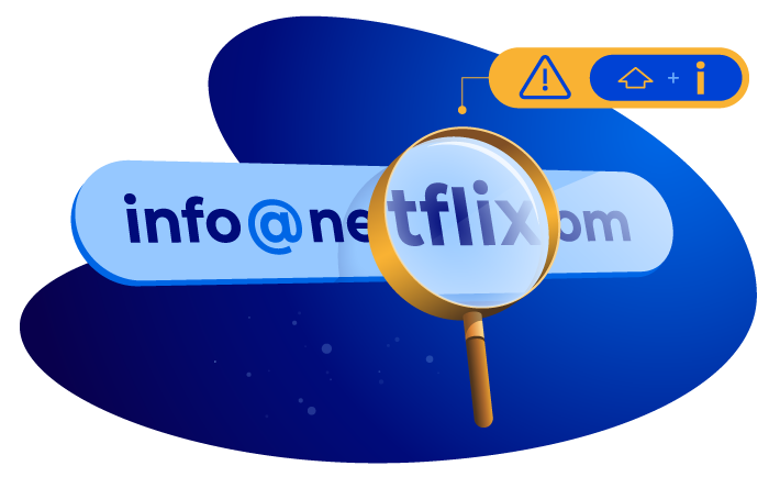 magnifying glass over a domain name