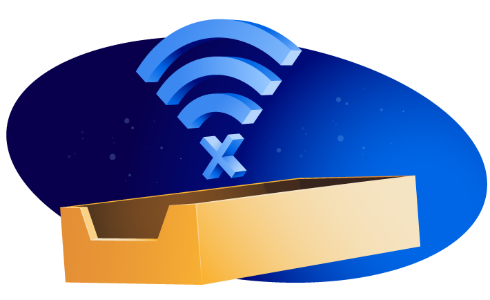 wifi signal over a desk inbox