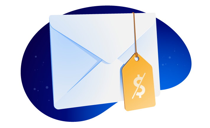 price tag hanging from envelope