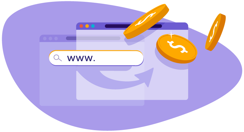 Domain with gold coins