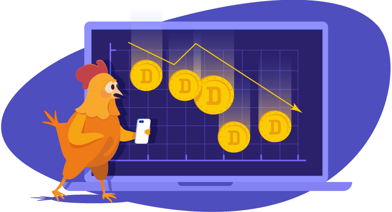 Chicken watching Bitcoin crash