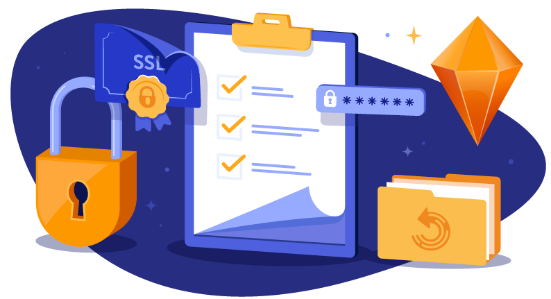 checklist with padlock and password