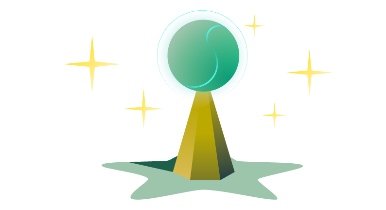 Ball on top of a golden cone