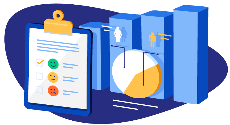 Clipboard and graph showing customer preferences