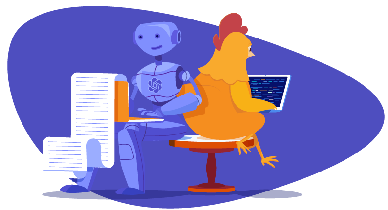 Chicken building a chatbot