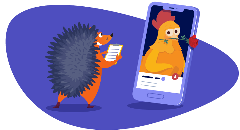 Hedgehog doing online dating consulting