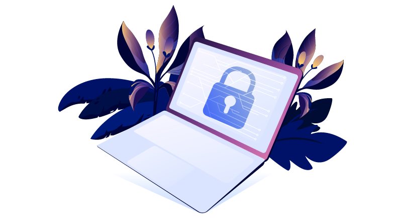 padlock on laptop