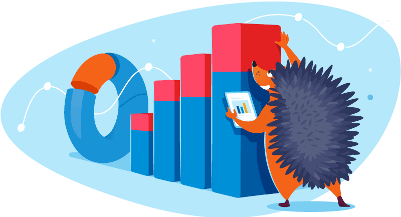 Hedgehog reviewing analytics for short videos