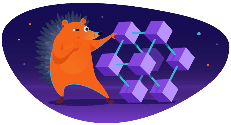 Hedgehog contemplating blockchain