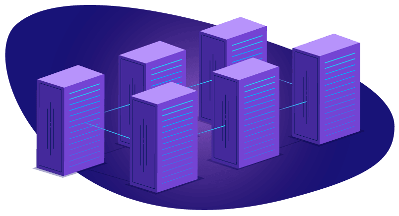 Servers connected on blockchain