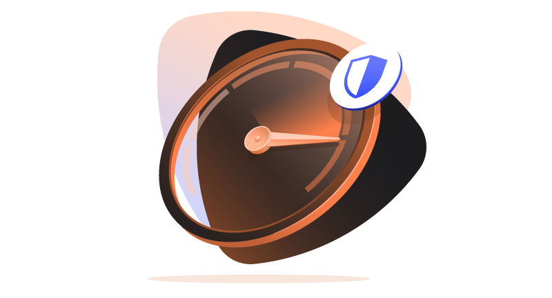 Graphic demonstrating speed and security